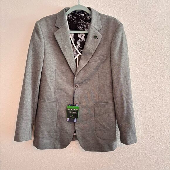 NWT Tom Blaine Men's Gray/Silver Tech Fabric Blazer Small - Picture 1 of 5